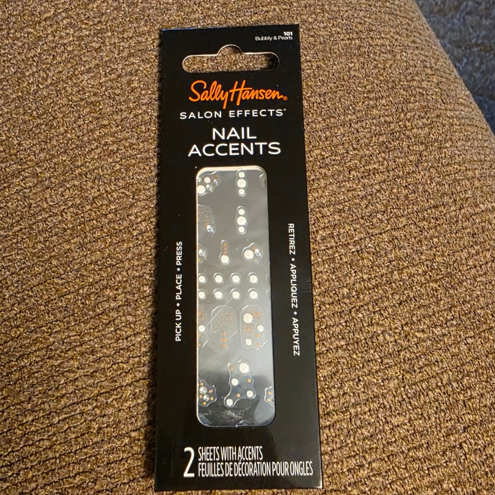 Sally Hansen Salon Effects Nail Accents 101 Bubbly & Pearls 2 Sheets NEW